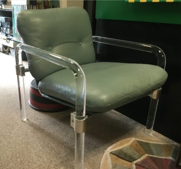 Lucite Leather Chair photo